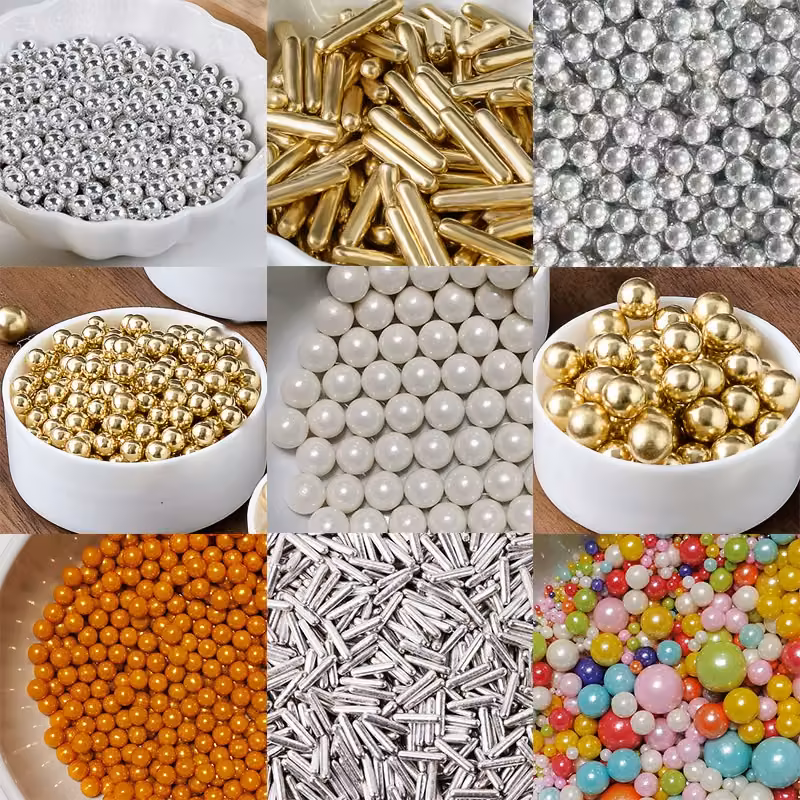 Comestibles Al Mayor Christmas Chocolate Metallic Glittered Edible Cake Candy Bakery Decorations Sprinkles product image