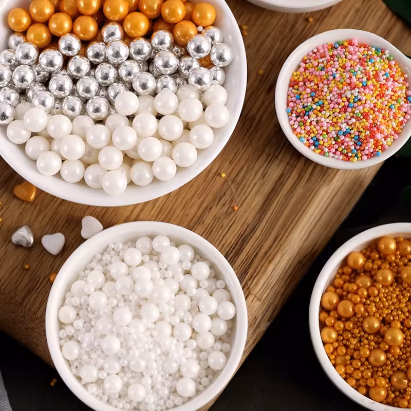 Hala Doking Brown Black White Matte Edible Gold Sugar Pearls Flavor Sprinkles Making Machine product image